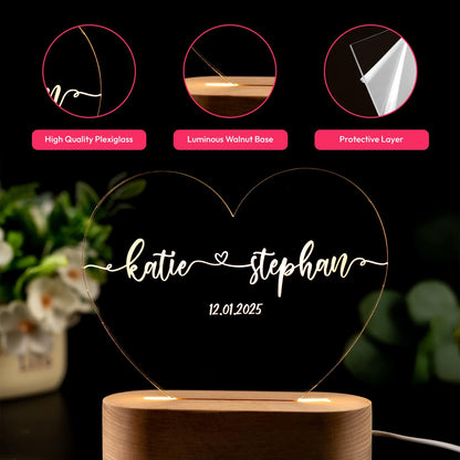 Custom Heart Shaped Night Light