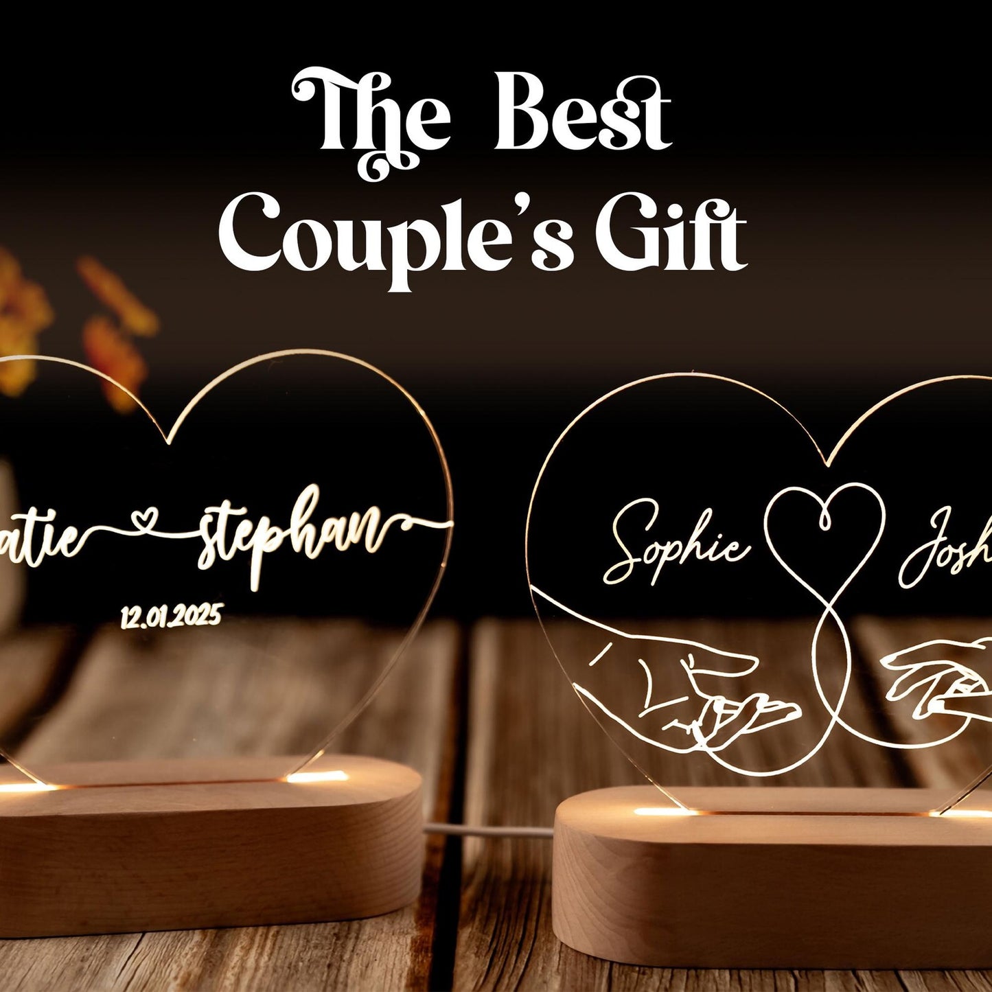 Custom Heart Shaped Night Light