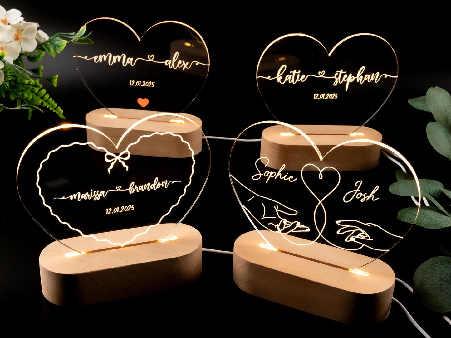 Custom Heart Shaped Night Light