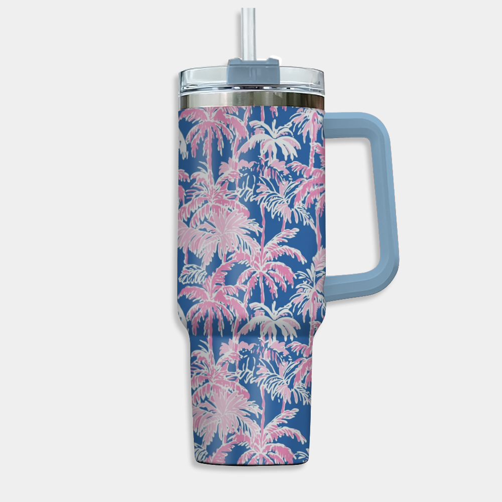 Blue Palm Trees 40oz Tumbler