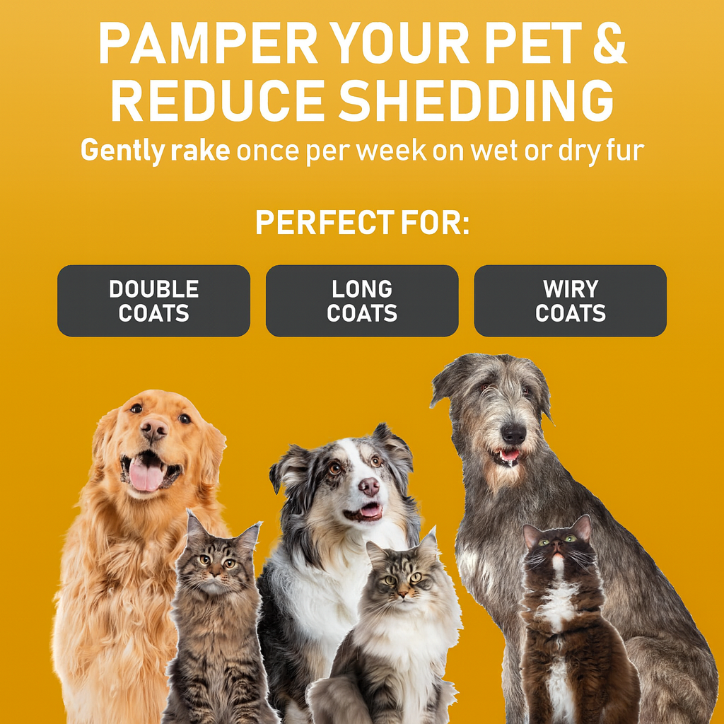 FluffAway™ Grooming Rake - Reduces Shedding 95%