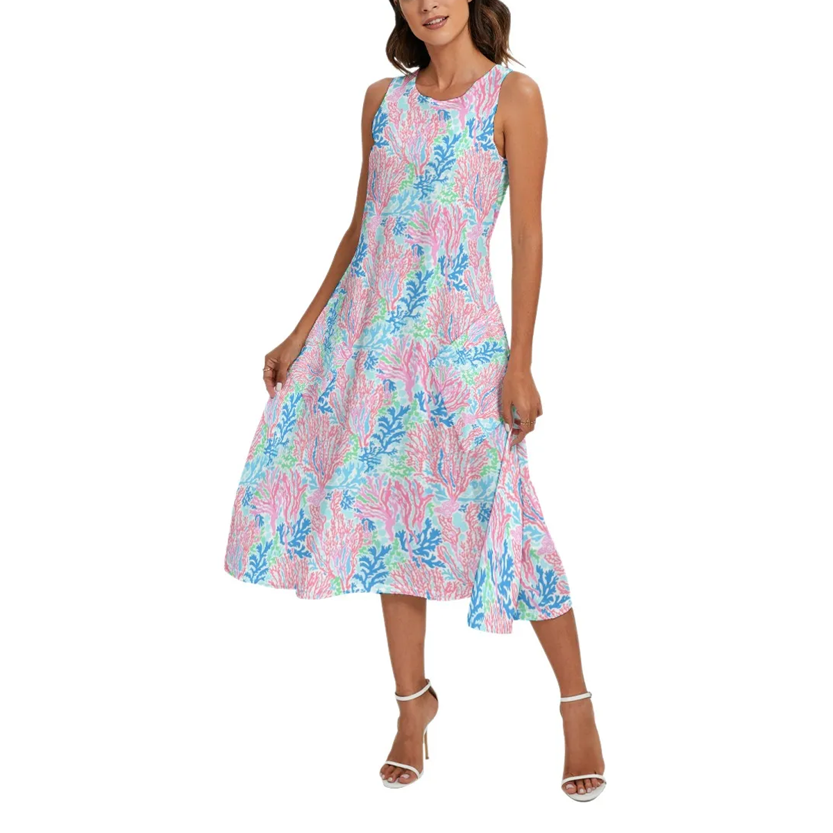 Preppy Summer Sleeveless Maxi Dresses