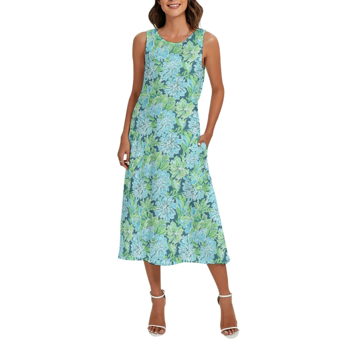 Preppy Summer Sleeveless Maxi Dresses