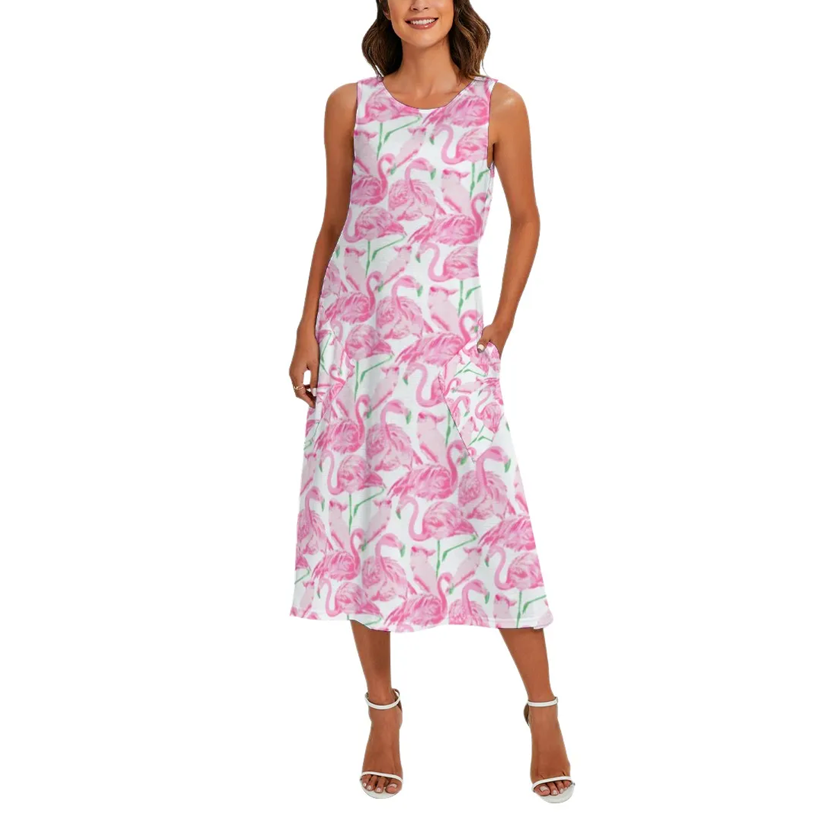 Preppy Summer Sleeveless Maxi Dresses