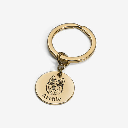 Custom Pet Portrait Keychain