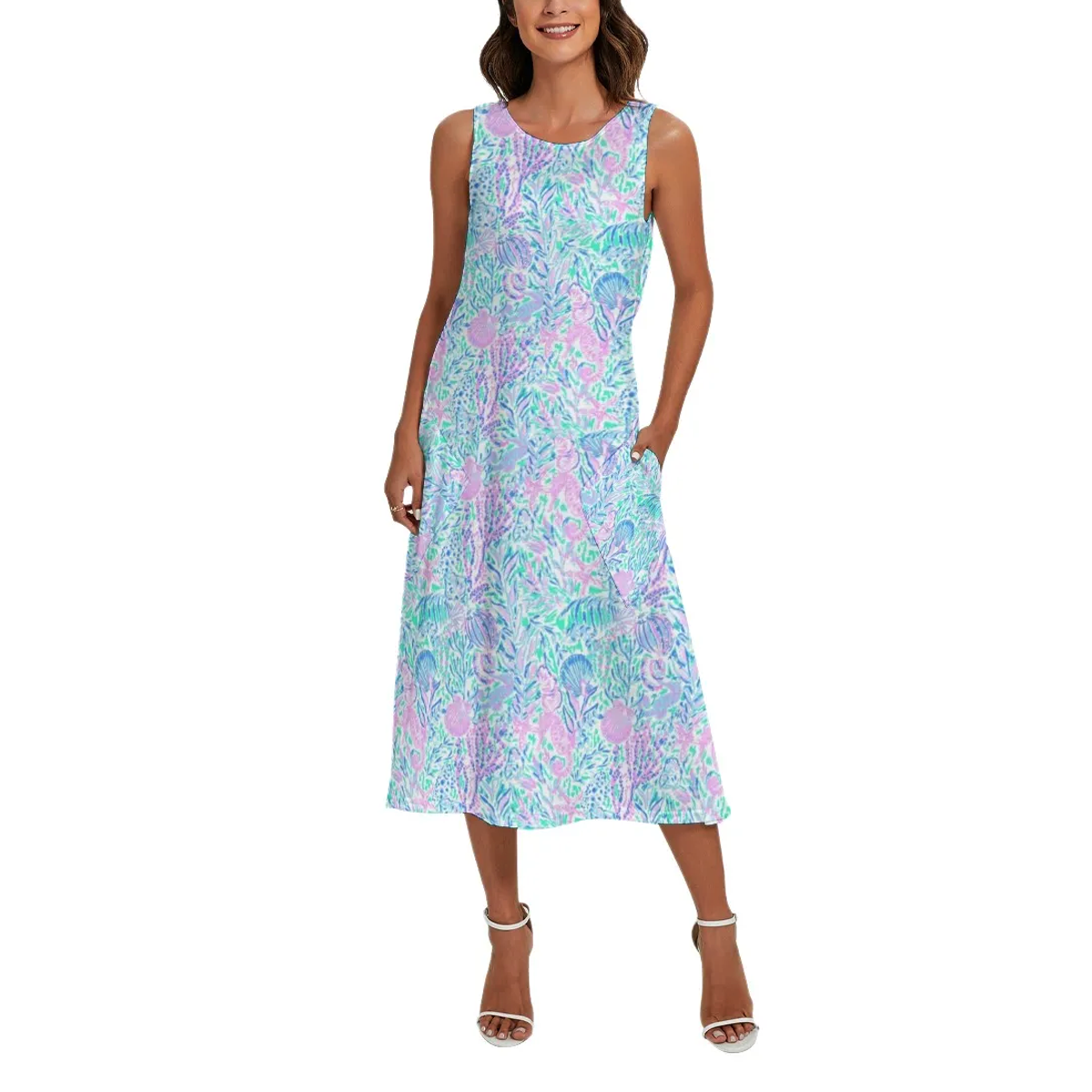Preppy Summer Sleeveless Maxi Dresses