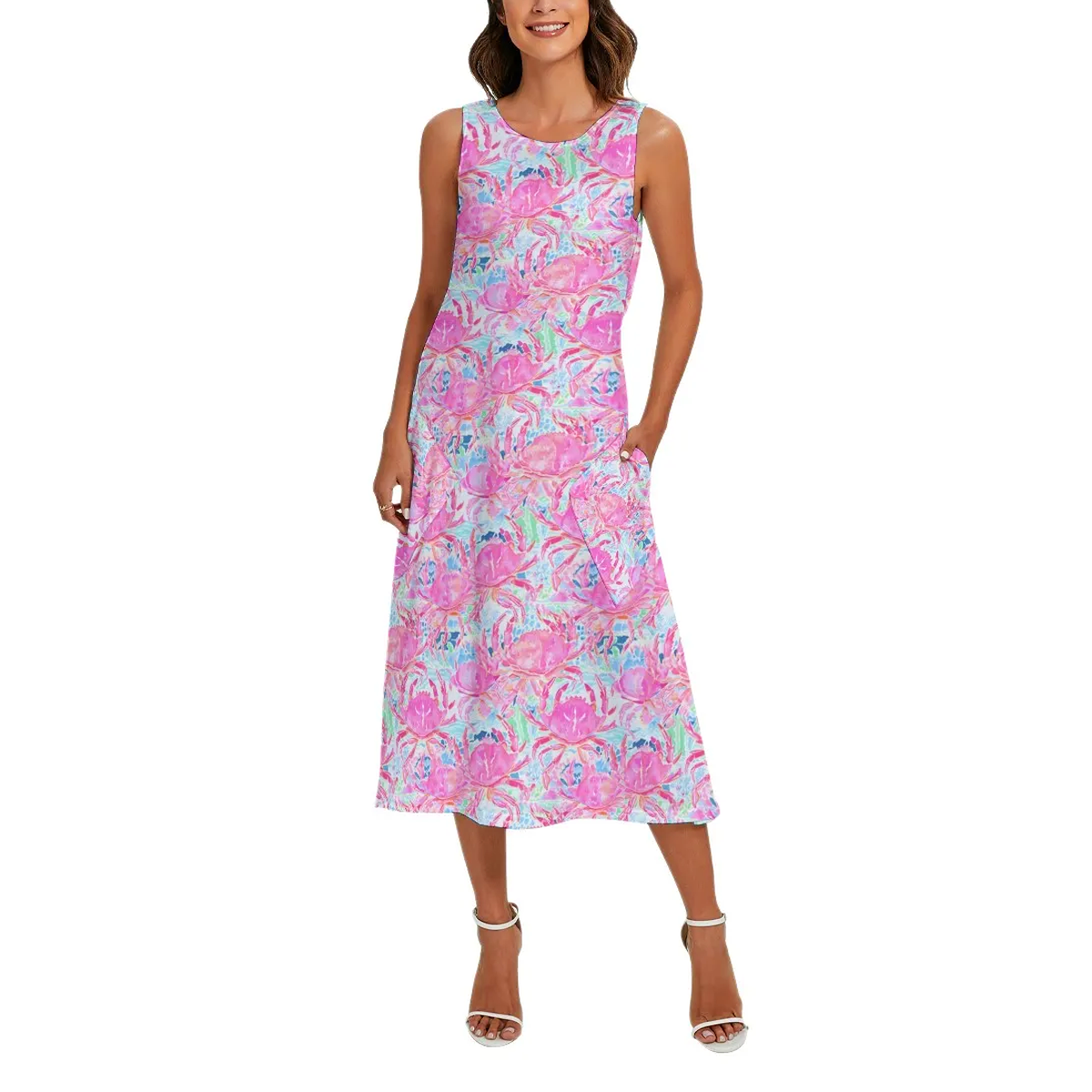 Preppy Summer Sleeveless Maxi Dresses