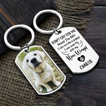 Custom Pet Portrait Keychain with quotes