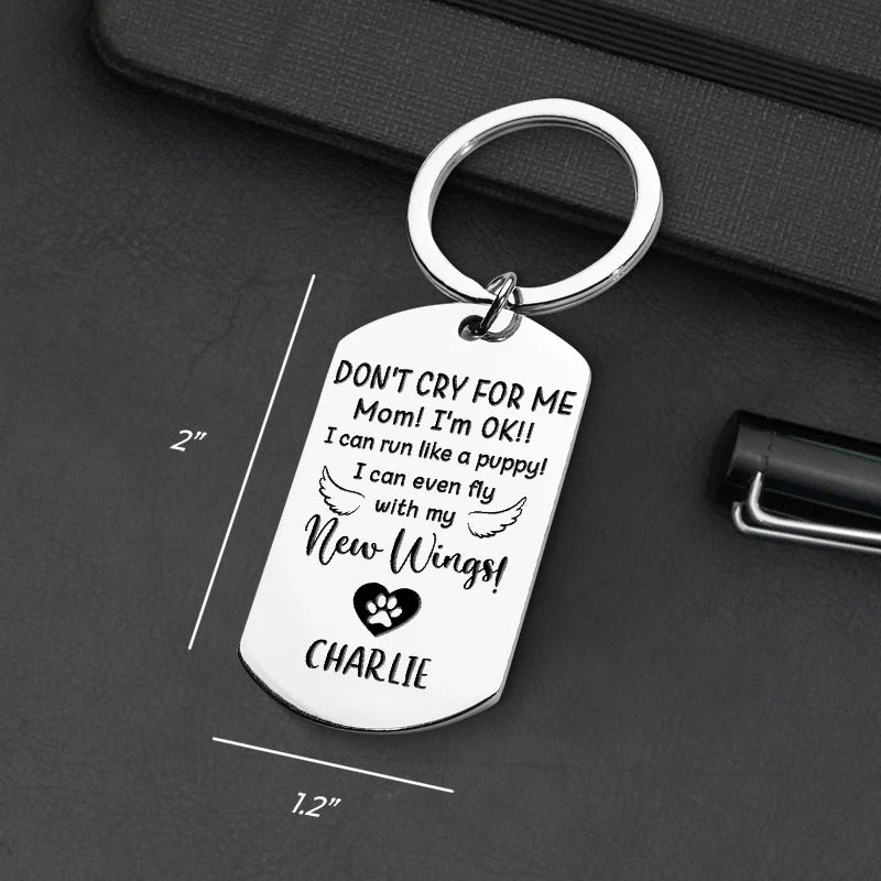 Custom Pet Portrait Keychain with quotes