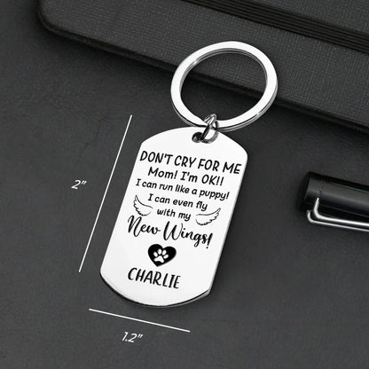 Custom Pet Portrait Keychain with quotes