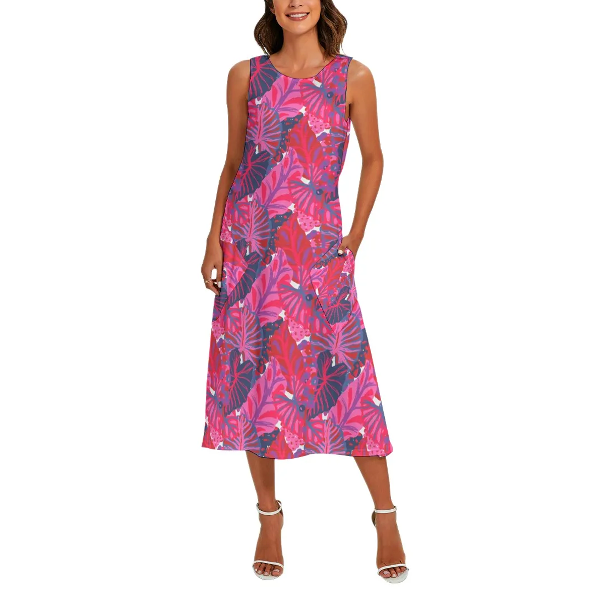 Preppy Summer Sleeveless Maxi Dresses