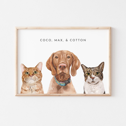 Watercolor Modern Pet Portrait