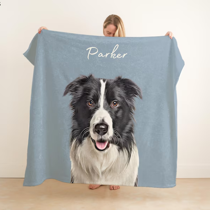 Blanket Watercolor Pet Portrait