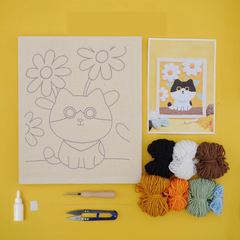 Cat Daisy Punch Needle Kit