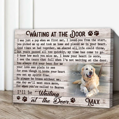 Custom Canvas Prints Memorial Pet Photo Waiting at the door