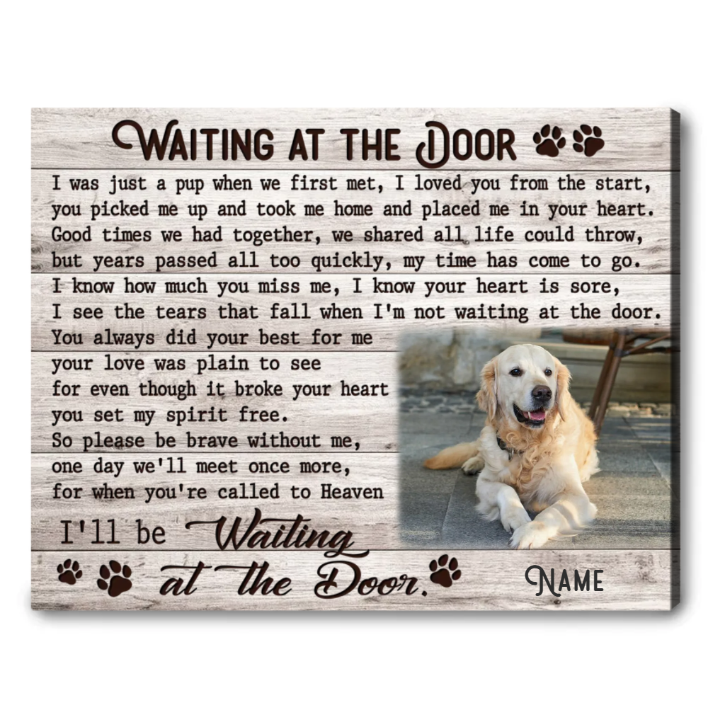 Custom Canvas Prints Memorial Pet Photo Waiting at the door