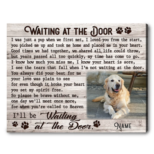 Custom Canvas Prints Memorial Pet Photo Waiting at the door