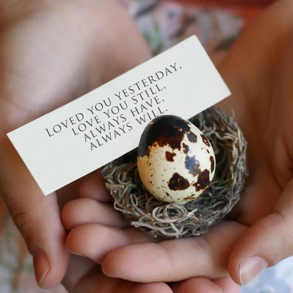 Surprise Quail Egg Custom Message 3D Card