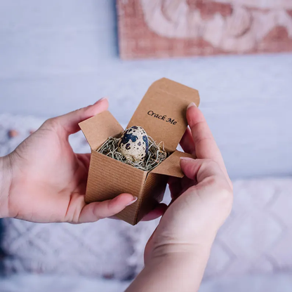 Surprise Quail Egg Custom Message 3D Card