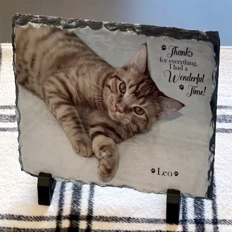 Custom Photo Rock Slate: Pet Memorial Gift