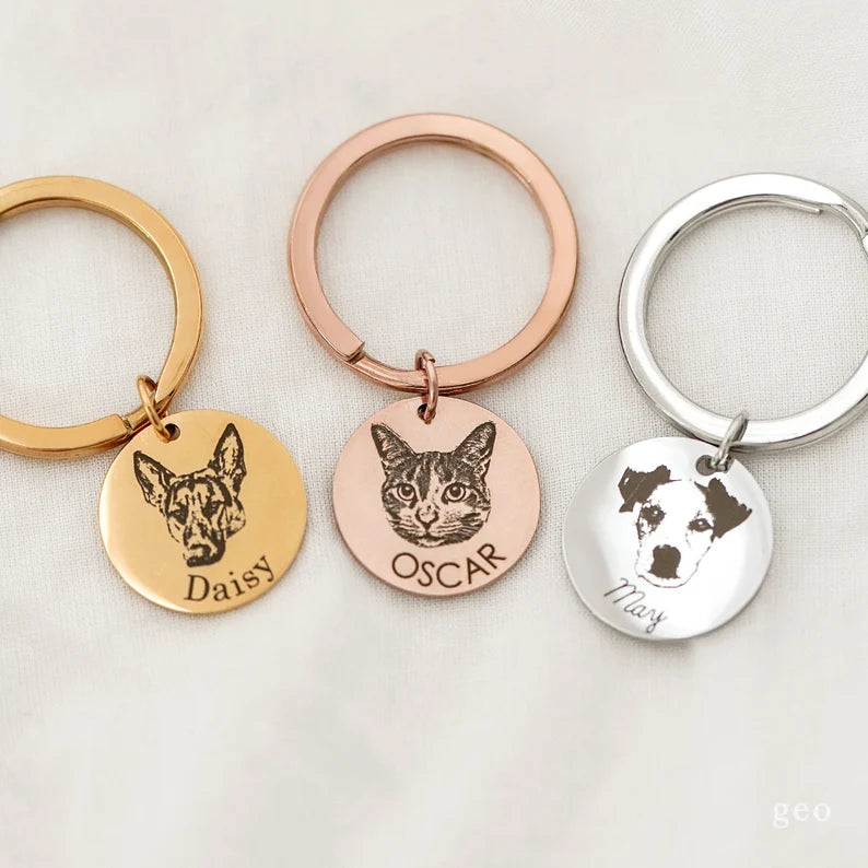 Custom Pet Portrait Keychain