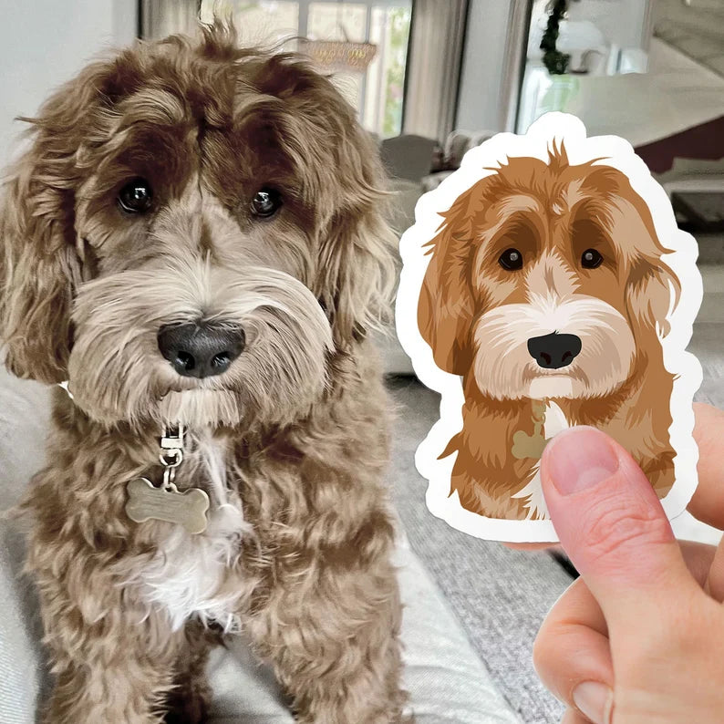 Hand Drawn Pet Portrait Stickers