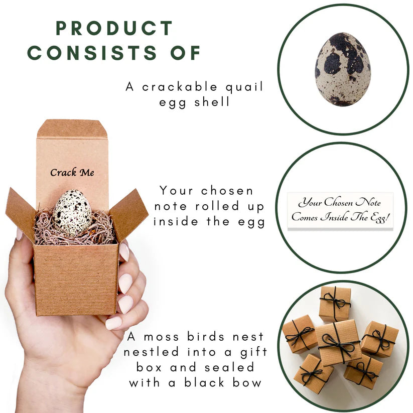 Surprise Quail Egg Custom Message 3D Card
