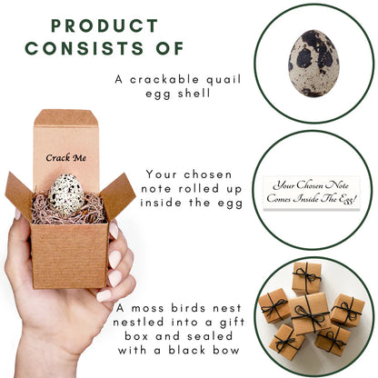 Surprise Quail Egg Custom Message 3D Card