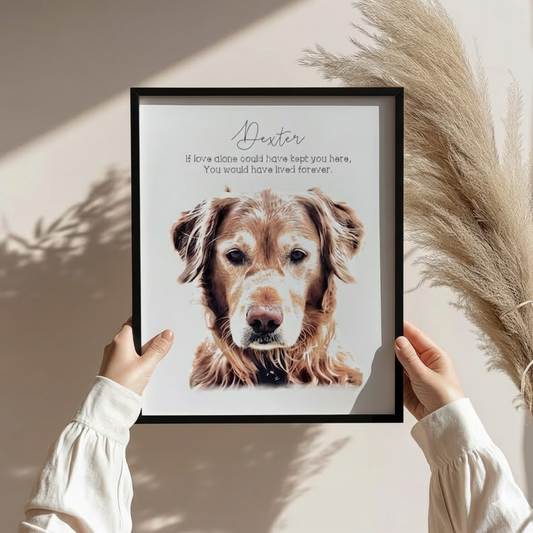 Pet Memorial Portrait with Quotes