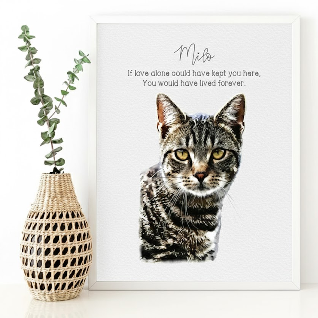 Pet Memorial Portrait with Quotes