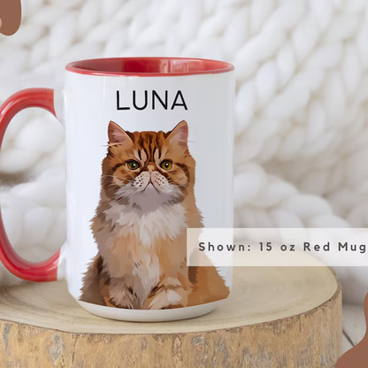 Mug Watercolor Pet Portrait - One Pet