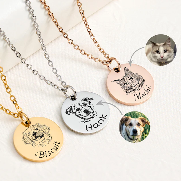 Custom Pet Portrait Necklace