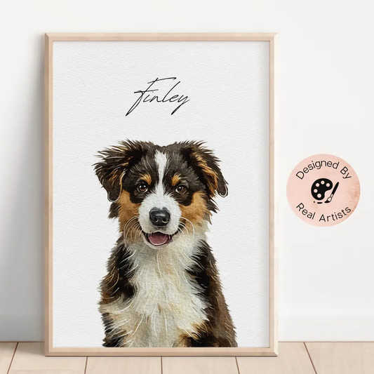 Watercolor Modern Pet Portrait - One Pet