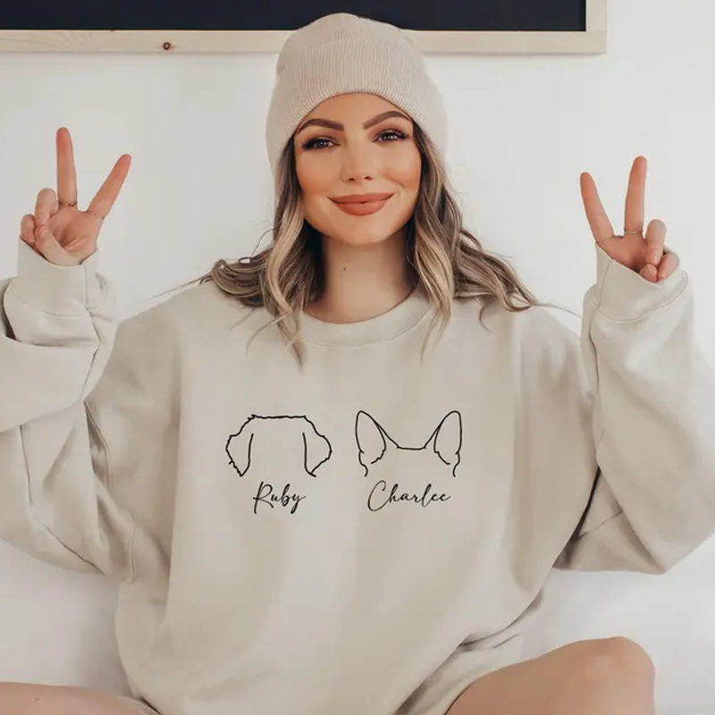 Custom Dog Ears Sweatshirt with Name