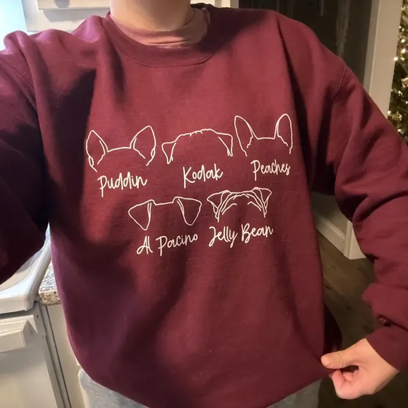 Custom Dog Ears Sweatshirt with Name