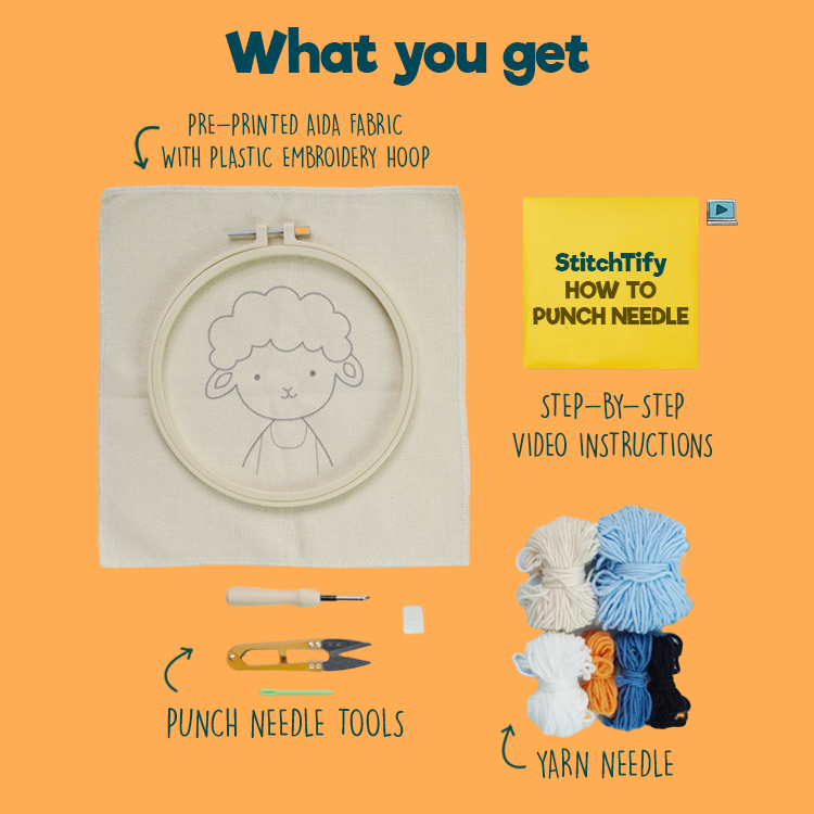 Shelly the Sheep Punch Needle Kit