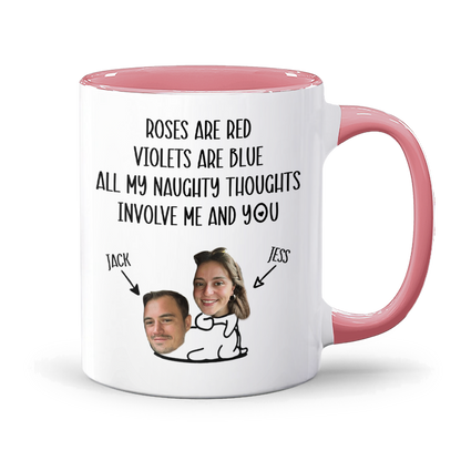 All My Naughty Thoughts Personalized Accent Mug