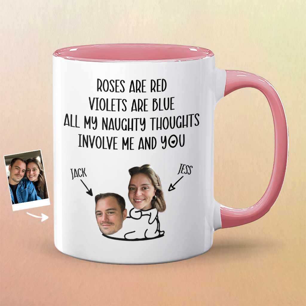 All My Naughty Thoughts Personalized Accent Mug
