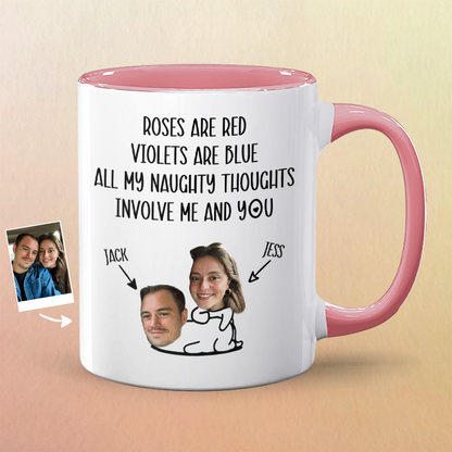 All My Naughty Thoughts Personalized Accent Mug