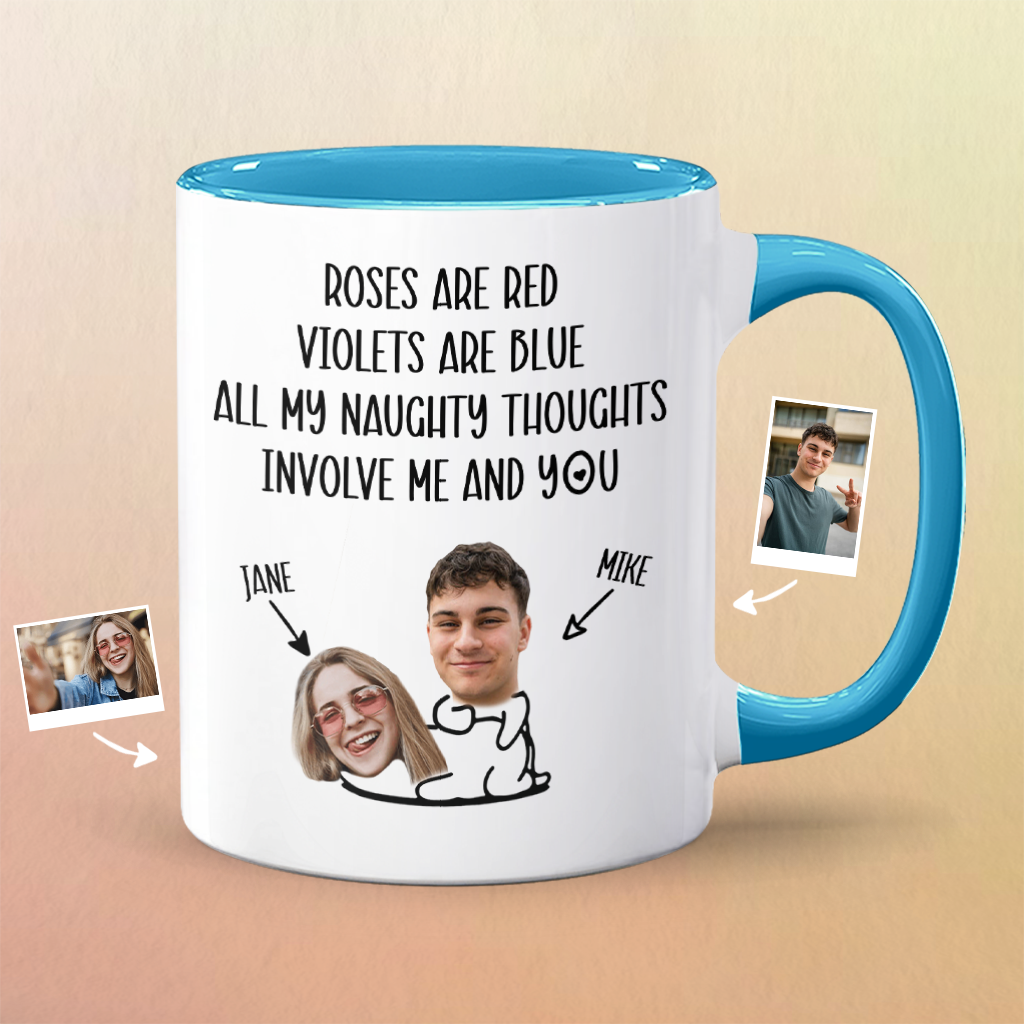 All My Naughty Thoughts Personalized Accent Mug