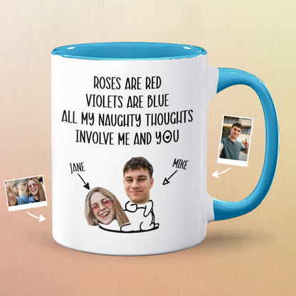 All My Naughty Thoughts Personalized Accent Mug