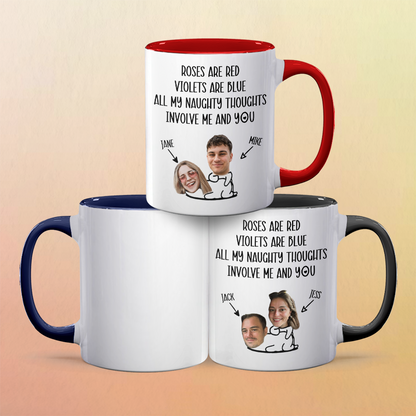 All My Naughty Thoughts Personalized Accent Mug