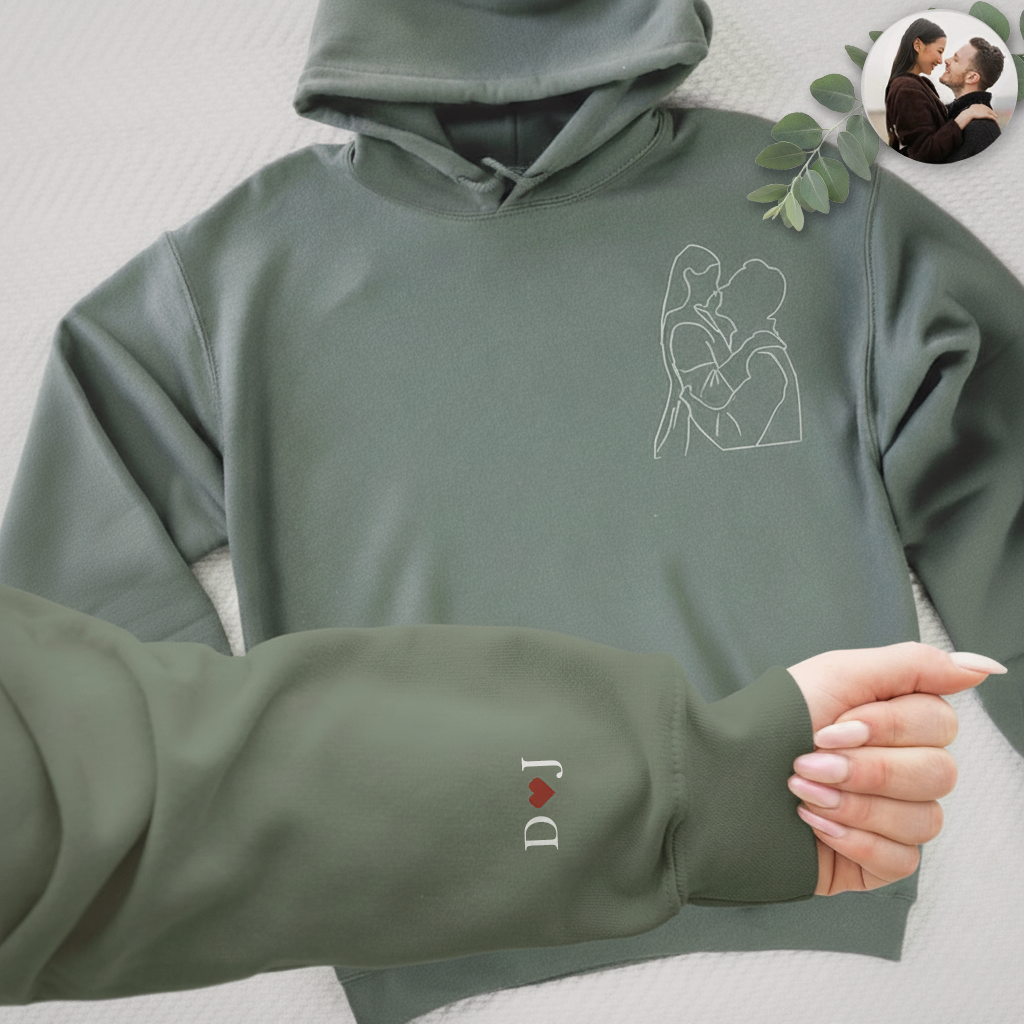 Custom Line Drawing Portrait Hoodie