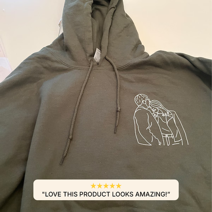 Custom Line Drawing Portrait Hoodie