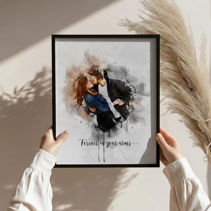 Custom Watercolor Couple Portrait