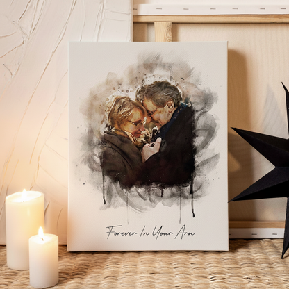 Custom Watercolor Couple Portrait