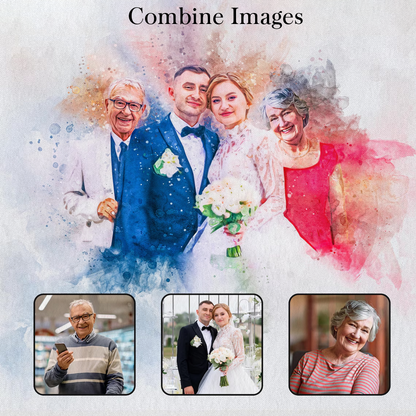 Custom Watercolor Couple Portrait