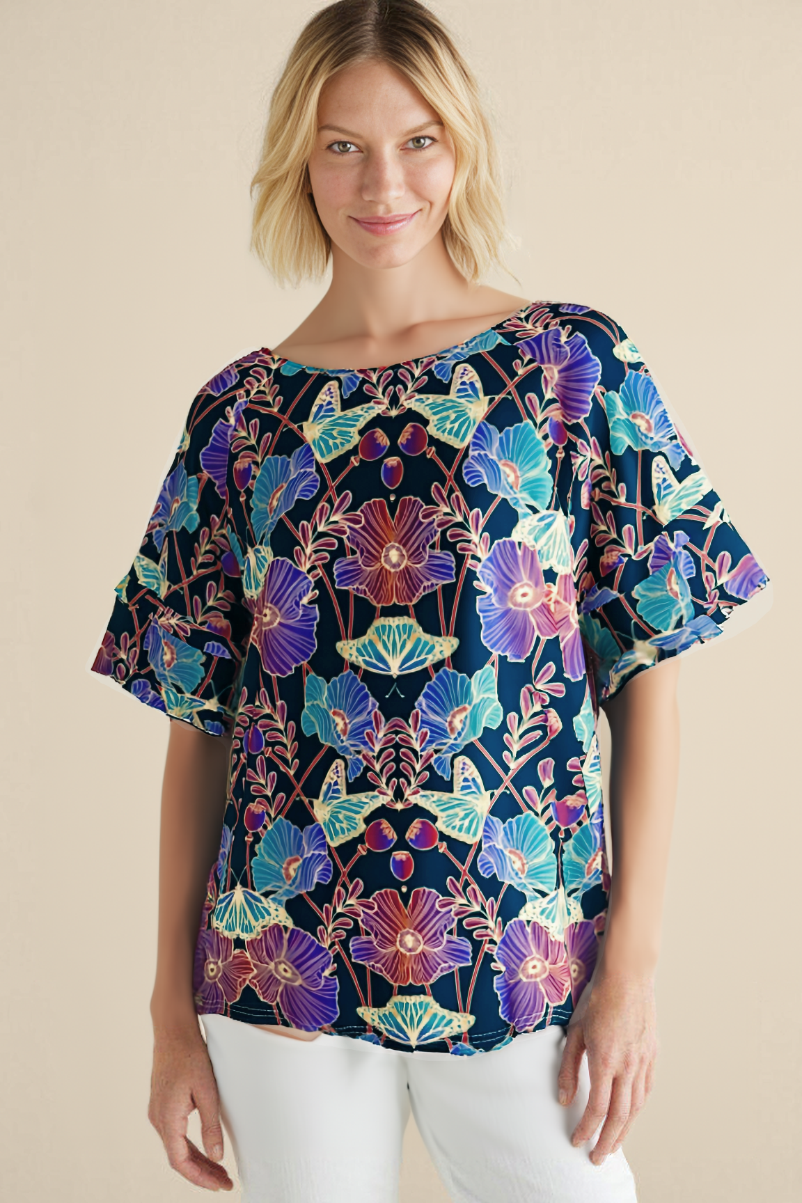 Poppy Nouveau Raglan Sleeve T-shirt